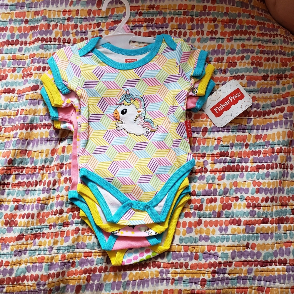 Onesie Fisher-Price Four-Piece Onesies 3-6 MO